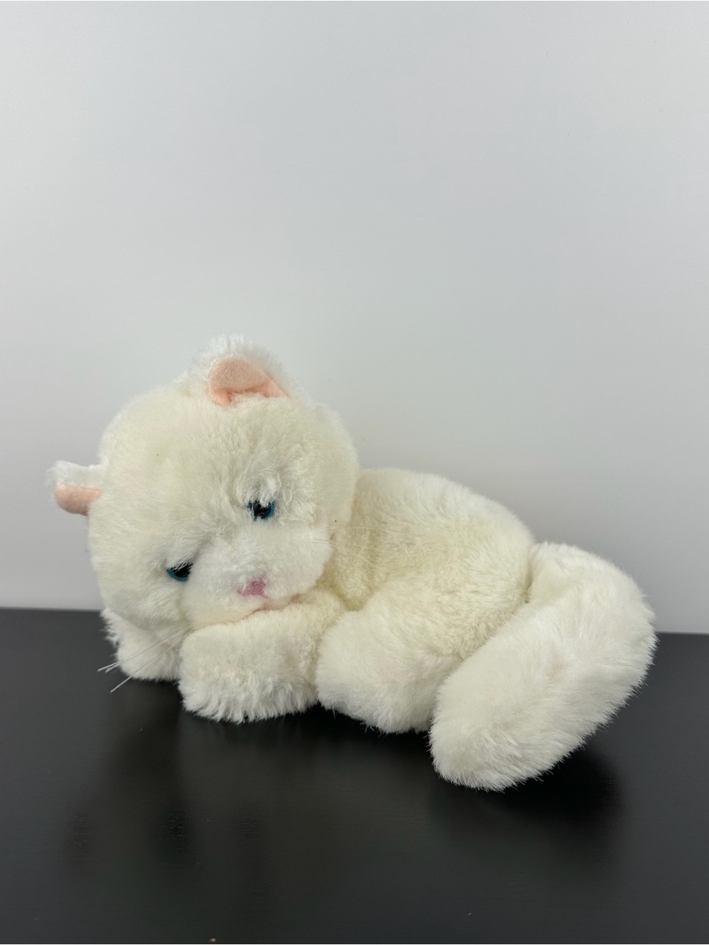 24K Polar Puff RARE Mini Puffs White Kitty Cat 7” #4094 Blue Eyes Plush 1990